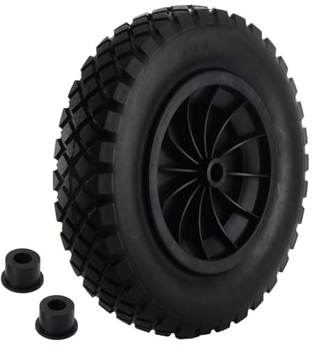 Youyijia 14 Zoll Schubkarrenrad 3.50-8 PU Pannensicheres Vollgummirad Hochleistungs Ersatzreifen für Gartenwagen Schubkarren Go-Kart Anhänger LKW