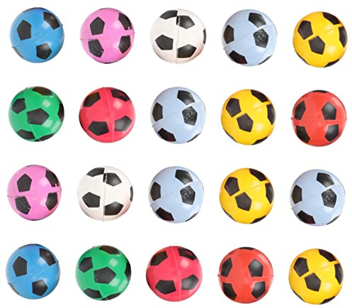 Toddmomy 20stücke Flummi Bälle Gummi Hüpfbälle Junge Mädchen Fußball Hüpfbälle Mit Fußballmuster Für Strand Pool Garten Und Drinnen Sanft Sicher Geruchlos