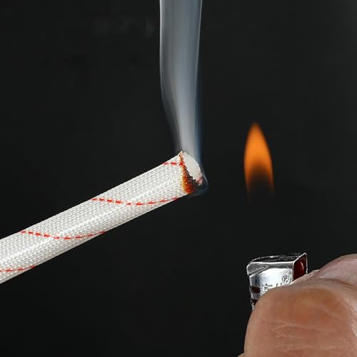 guaina per cavi elettrici Manicotto ignifugo in fibra di vetro, Manicotto isolante per la protezione dei cavi nei tubi, Rivestito in resina PE resistente al calore(98ft/30m,18mm)