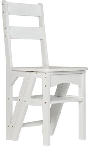 Taburete de 3 niveles, silla de escalera de doble uso, blanco 3 en 1, taburete plegable para interiores, escalera de escalada móvil para el hogar, estante de almacenamiento