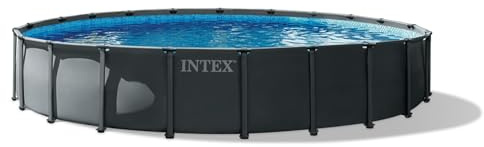 INTEX Ultra XTR 22 ft x 48 in Above Ground Pool Set, Round Swimming Pool with Steel Frame, 2100 GPH Sand Filter Pump, Ladder, Cover, & Ground Cloth