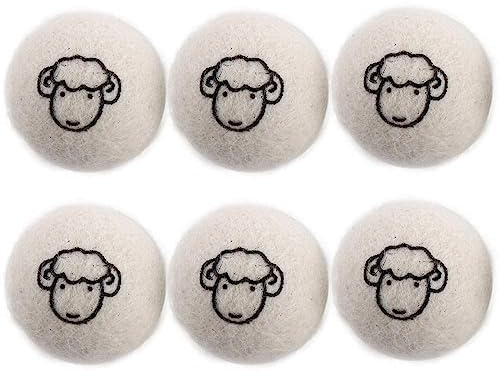 Reusable Wool Dryer Balls, 5cm Clothes Drying Wool Ball for Washing Machine Accessories Household Reduce Static Fabric Softening(6 pcs-with Pattern)