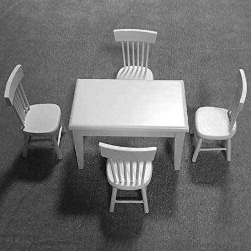 Naroote Sedia da Pranzo in Legno in Miniatura per Casa delle Bambole Miniature 1:12, Sedia per Casa delle Bambole Ecologica Non Tossica per Bambini, Colore Legno Bianco 3,3 * 1,8 *,6 Pollici (WHITE)