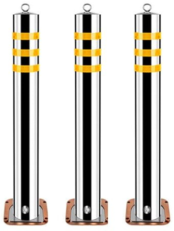 Sicherheitspoller, Parkplatzsperre Pfosten, Reflektierende Parkbarrieren, für Parkplatz für Parkplatz, Verkehrskontrolle(Yellow-3pcs,75cm/29.5in)