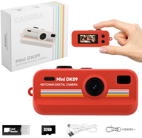 Mini Retro Digital Camera 2K Video 16X Zoom LED Light | Compact Keychain Camera Vintage Filters Creative Pocket Camera for Kids Teens Gift