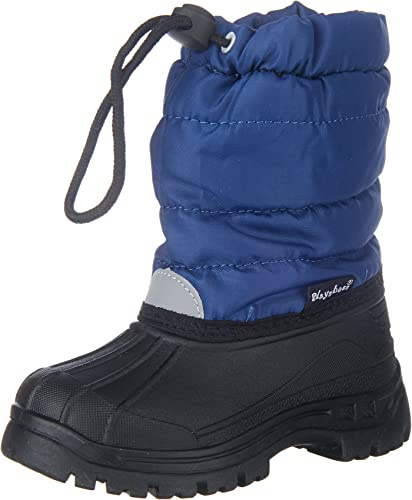 Playshoes Fodrade barnvinterstövlar, varma snöstövlar med foder unisex - barn Snökängor, Blå 11 marin, 24/25 EU