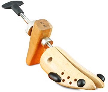 Langer & Messmer skosträckare mot pressande skor - tillverkad av massivt bokträ och metallmekanism för damer - sträcker sig i bredd och längd inkl. lädersträckarspray - skosträckare i skomakarkvalitet