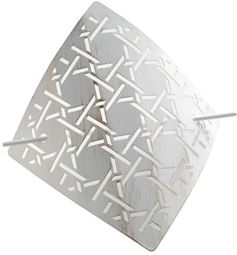 Raffhållare för inomhusbruk, 16,5 x 16,5 cm, metall, Patina Bobix, vit/guld