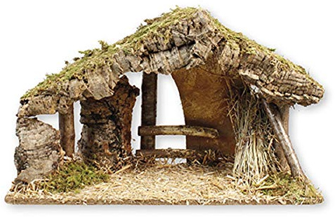 The Healing Corner Christmas Nativity SHED Xmas Nativity Stable 15 X 10'' Hand Finished Made in Italy