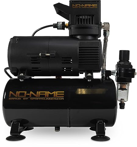 NO-Name Quiet Compressor for Airbrush with air Tank Model Tooty (Piston Type). NO-Name Brand by SprayGunner. with Bonus!