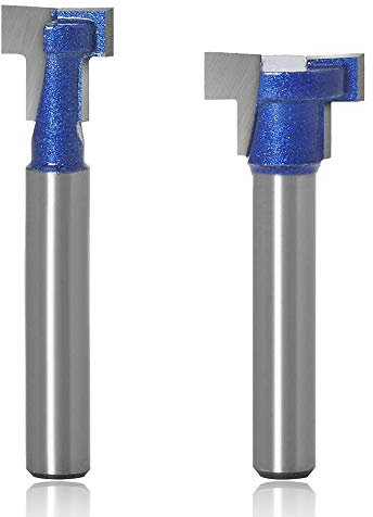 Mesee T-Slot Keyhole Router Bit Set, 1/4 Inch Shank, Industrial Grade C3 Micro-Grain Carbide, 2 Pieces (5/8'' & 7/16'')