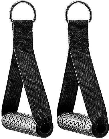 ANCLLO Bandes de résistance pour exercices - Poignées pour machine à câble - Bandes de résistance - Poignées de fitness - Poignée d'étrier - Poignée en silicone avec noyau en ABS solide