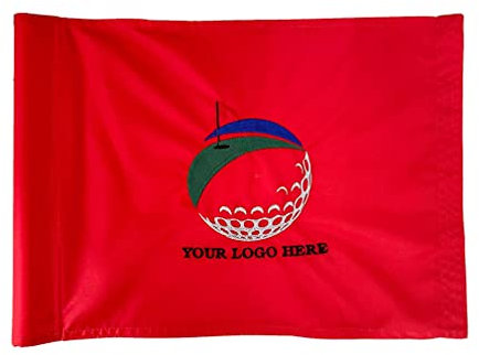 Custom Golf Flag Embroidered Golf Flag Nylon Tube Fitting Flag Golf Club Logo Flag Putting Green Flag (Blue)