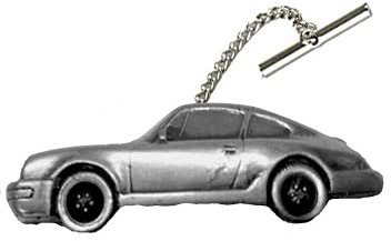 Krawattennadel mit Kette, Motiv: Deutscher Sportwagen 911 Carrera, ref193, Zinn