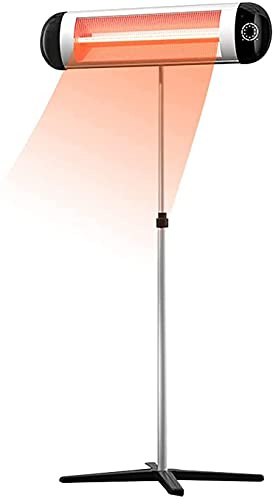 Riscaldatore da Terrazza Stufa a infrarossi Riscaldatore per patio 10 impostazioni di calore/altezza regolabile Riscaldatore elettrico da esterno Riscaldatore a infrarossi con rotazione ad angolo di 1