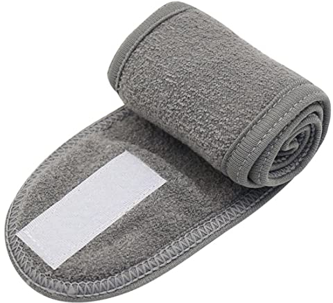 Androxeda Kosmetik Stirnband Frottee Kosmetik Haarband Verstellbare Haarschutzband mit Klettverschluss für Kosmetische Behandlungen Haarschutz Schminken Sport Yoga waschbar