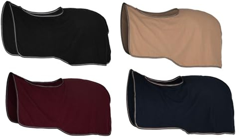 netproshop Weiche Fleece Ausreitdecke Nierendecke mit Schweifkordel Gr. 125-165, Groesse:145, Farbe:Dunkelblau