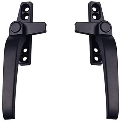 2pcs Replacement Window Handles Hand,Zinc Alloy Window Hardware,Window Handle Lever Casement Locking Handle (Black)