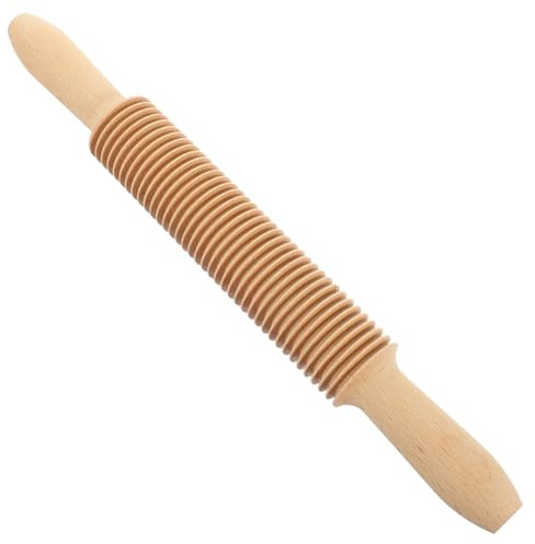 SHERCHPRY Wooden Pasta Rolling Pin Spaghetti Cutter and Dough Cutter for Handmade Pasta Pizza Dough Pastry and Bread Comfortable Grip 12.99 in