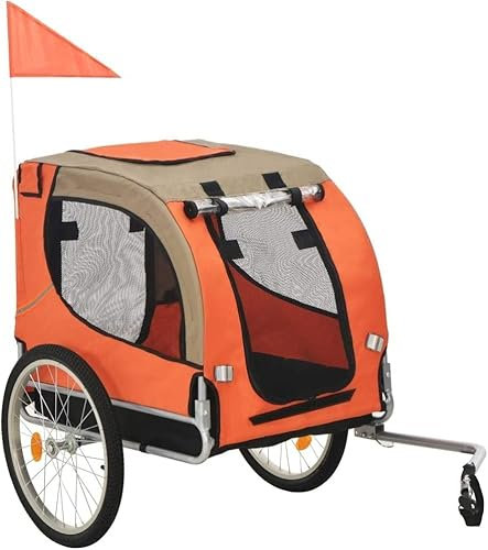 HACSYP Fahrradanhänger, Verstellbarer Haustieranhänger, tragbarer Hundefahrradanhänger, Outdoor-Stahlrahmen, faltbares Oxford-Gewebe mit Regenschutz - for Reisen und Aufbewahrung