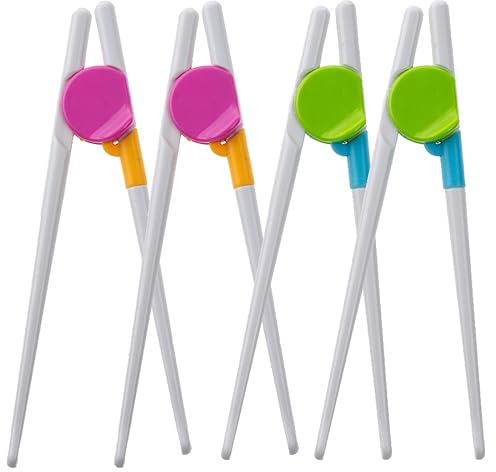 INGJIA 4 Paare Kinder Training Essstäbchen Hilfer - Lernen Stäbchen Chinesische Chopsticks für Erwachsene Anfänger Kinder Senioren