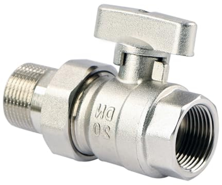 SSIMOO Kugelhahn for die Wasserversorgung, geothermische Heizung, Wassereinlassventil, DN20/DN15, gerader Rohrverbinder kindly (Color : DN20)