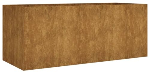 Hochbeet aus Metall, Freistehende Hochbeete Pflanzkübel Pflanzbeet Blumentopf Cortenstahl-Hochbeet für Balkon & Garten, 200x80x80 cm