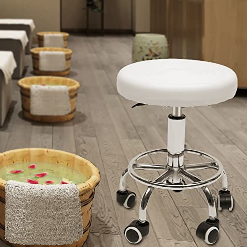 YyanLAK Rollhocker Höhenverstellbar, 38 x 33 x 44-57cm, Drehhocker 360° Drehbar Salon Hocker 33 cm bis 150kg, Arbeitshocker, für den Einsatz zu Hause, im Büro, in Bars, Spas