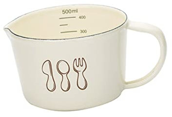 TOPBATHY Emaille-messbecher Mit Maßstab Emaille-tasse Mit Henkel Große Kapazität Robustes Design Für Haushalt Und Küche Einfache Bedienung Und Reinigung