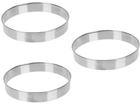 Garneck 3St waschbarer Gebäckring küchenhelfee küchenarmatur Multifunktions-Gebäckring Teigring Ringform Pfannkuchen Gebäckring aus Edelstahl Tortenring Pizza Kuchen Kreis Streuen Zubehör