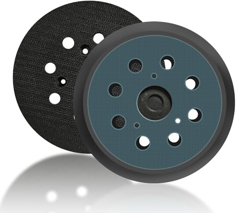 6 stycken 125 mm 8 håls slipplatta ersättningsdynor ersättnings-slipplatta kardborreband, slipplatta ersättning (3 skruvar)