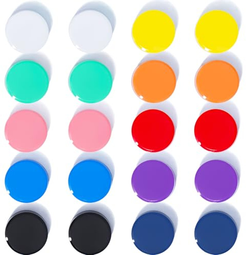 DUJEQM Fridge Magnets, 20PCS Mini Strong Magnet - Decorative Cute Whiteboard Magnets, 10 Colours Heavy Duty Round Small Magnets for Craft, Notice Board, Home, Kitchen, Office, Classroom & School