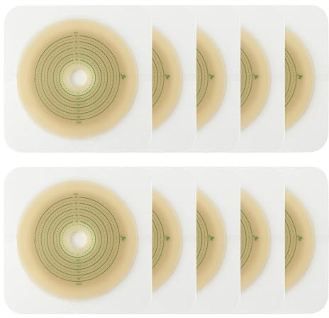 Heagimed 10pcs Skin Barrier with Non-Woven Border for Two Piece Colostomy Bags, Cut-to-Fit, 70mm Max