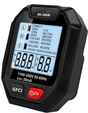 Tester di presa per prese elettriche,Tester di presa plug in,Tester di presa digitale plug-in, controllo di uscita | Tester di tensione con schermo LCD ad alta definizione per prese elettriche