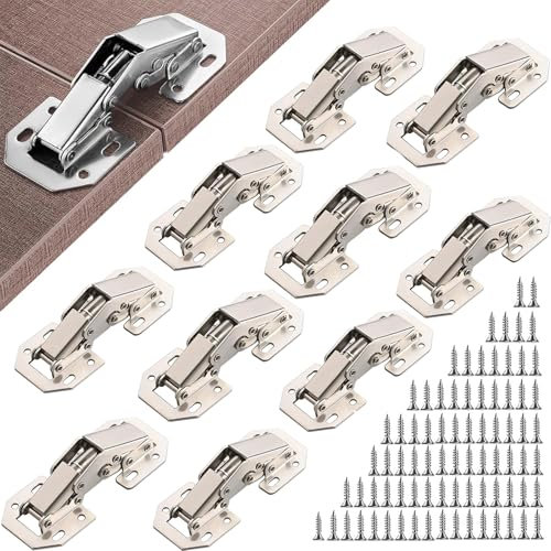 10 Pezzi Soft Close Cerniera per Ante con Viti, Cerniere Mobili, Cerniere per Armadio, Cerniere per Ante Cucina 90 Gradi con Viti della Cerniera per Ante Cucina Ante Mobili Cerniera per Bagno