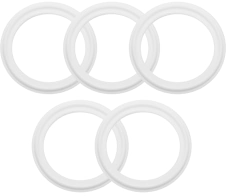 QUARKZMAN 5 Stück PTFE-Sanitärdichtung 2 Tri-Clover O-Ring Dichtungsring Unterlegscheibe Passt auf OD 63mm Sanitärrohrschweißmuffe, Weiß