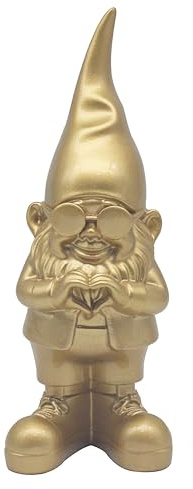 Lesser & Pavey Gnomes Home Decor Figurines & Ornaments For Home & Office | Decorative Home Accessories Statues For Indoor & Outdoor | Lovely Gifts for Women & Men Love Hand Gold 20 Cm