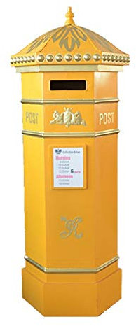CQIKRWGWS Post Box, Vertical American Style Metal Mailbox Outdoor House Security Letterboxes, Multicolor Optional for outside wall, wedding (Yellow)