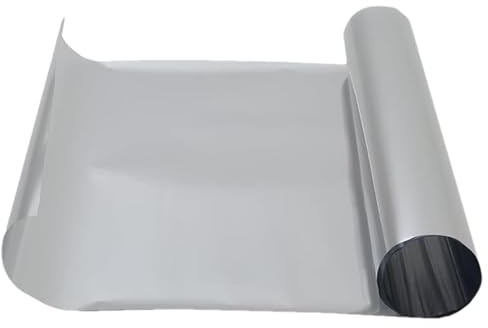 Pellicola per finestre, blocco del calore, a specchio, con blocco UV, foglio riflettente non adesivo per il controllo della luce solare su liscio, protezione per ufficio, casa