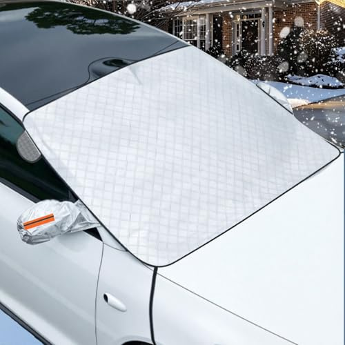 Frontscheibenabdeckung Auto Sonnenschutz 145x110 cm Universelle Autoabdeckung ohne Magnete für Windschutzscheibe Sonnenschutz im Sommer und Frostschutz im Winter wasserabweisend faltbar