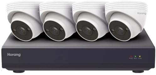 5MP FHD POE NVR Kamera überwachung innen Set, 4 Dual-Light Turret Sicherheit IP-Kamera, PoE Netzwerk Innenüberwachungskamera, H.265+, APP-Fernbedienung, Menschliche Erkennung, Blickwinkel: 101 °