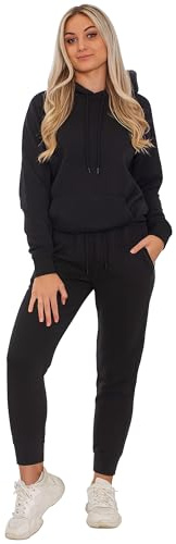 BRAND KRUZE Womens Tracksuit Set Long Sleeve Pullover Hoodie and Casual Regular Fit Joggers Set KZLS169 BLACK M