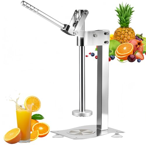 Lemon Press Squeezer, Heavy Duty 304 Stainless Steel Lemon Smasher Manual Juicer, Hand Press Fruit Citrus Juicer Squeezer Nut Crusher, with Labor-Saving Handle & Suction Cups