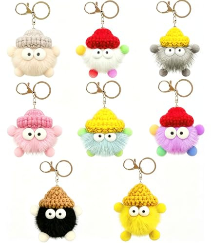 PEAKTOP 8 Piezas Suave Y Bonito Llaveros De Peluche, Mini Peluche Llavero, Colgante De Animal De Felpa, Peluche Y Creativos Adornos Para Mochila, Bolsos Y Decoración De Coche