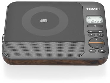 TOMASHI CD Player Portable with Speakers Blutooth Retro CD Player for Home Desktop Personal USB Music Stereo Rechargeable Player with LCD Display,CD Record Player with Remote for Festival Gift CD-2