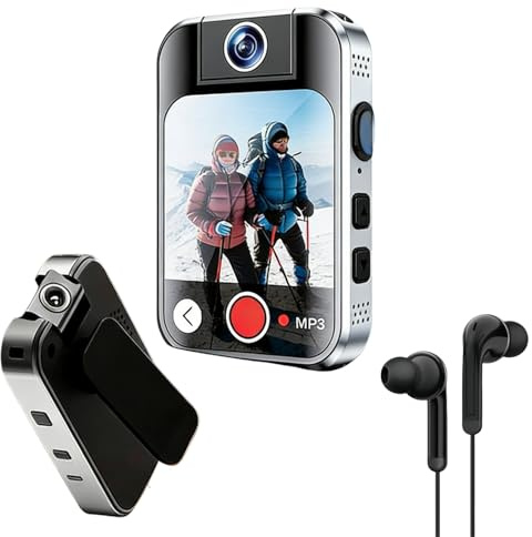 Ouitble MP3 Player Bluetooth 5.4 Sportclip mit Kamera 2.0 Zoll Touchscreen Musik Player für Sport, MP3-Player mit Recorder Foto E-Book, Unterstützt bis 256GB SD Karte