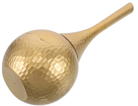 GOOHOCHY Gold Toilet Brush and Holder Set, Long Handle Abs and Pp Bathroom Cleaning Brush with Anti-tip Base, Space Saving Design for Small Bathrooms