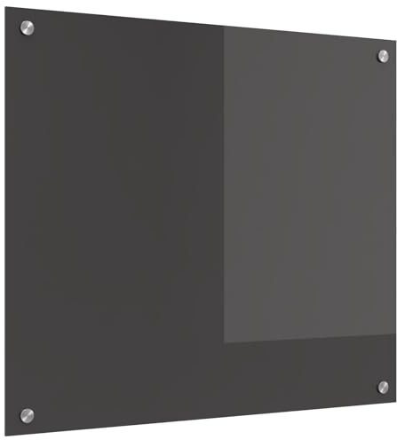 Ziaphsol Paroi arrière de cuisine en verre trempé gris foncé 70 x 60 cm avec 4 trous pré-percés pour cuisine intérieure, protège les murs contre les éclaboussures et les dommages causés par la chaleur