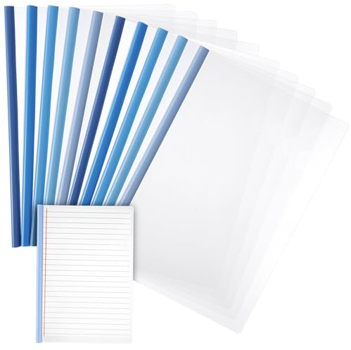 Artibetter 10 Stück Dokumentenhalterklemme A4 Kunststoffbinder mit Schiebemechanismus für 60 Blatt Fester Papierhalter mit Einzigartigem Ozeandesign für Schule und Zuhause