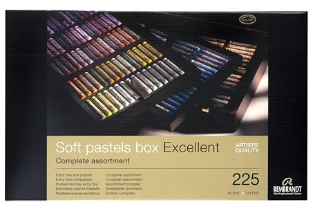 Rembrandt Professionelles Weiche Pastelle Set in luxuriösem Holzkasten Excellent | 225 ganze Pastelle | Alle 218 Farben + Extras
